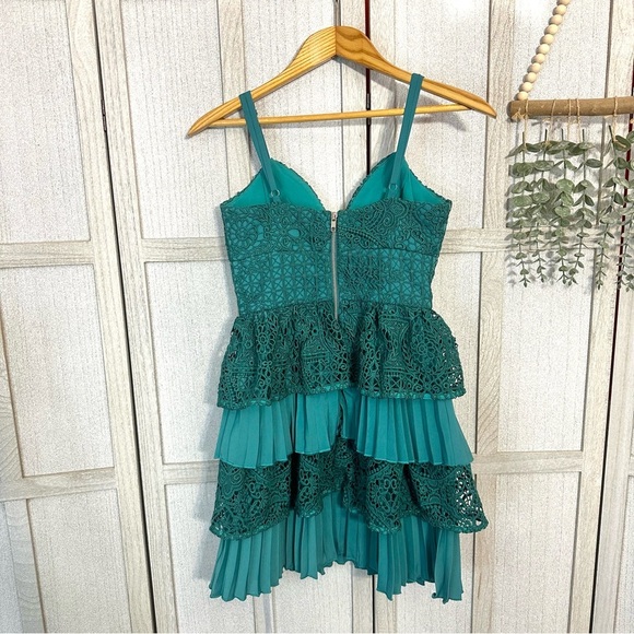 MOSSMAN *Change of Heart*  Lace Mini Dress | Jade Green |  US Size 2 | NWT - Picture 12 of 16